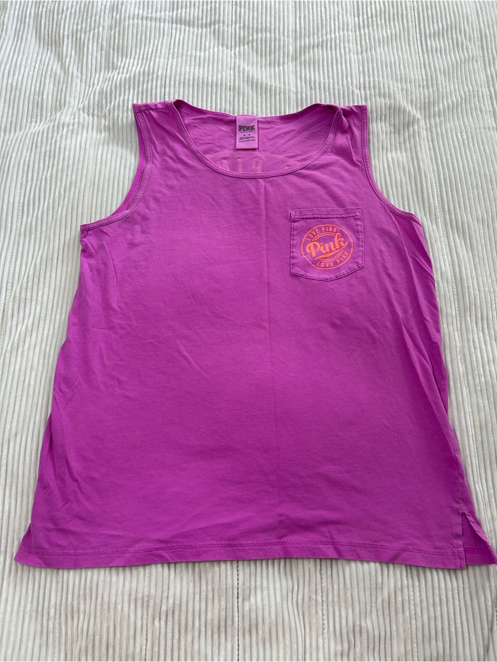 PINK Victoria's Secret Bright Fuchsia Pocket Tank. Tiny hole shown in photo